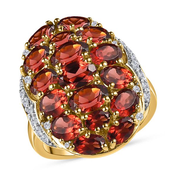 Mosambik Granat und Zirkon-Cluster-Ring - 6,58 ct. image number 4