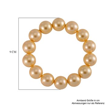 Goldenes Muschelkernperle (15-17 mm) Armband flexibles (18.00-19.00 cm)