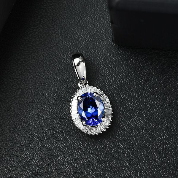 RHAPSODY AAAA Tansanit und VS Diamant Anh&auml;nger in 950 Platin - 1,46 ct. image number 2