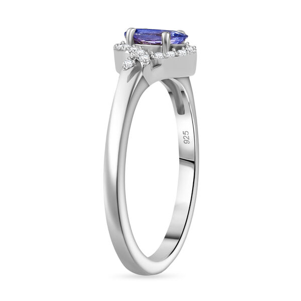 Tansanit und Zirkon Ring, 925 Silber rhodiniert - 0,65 ct. image number 5