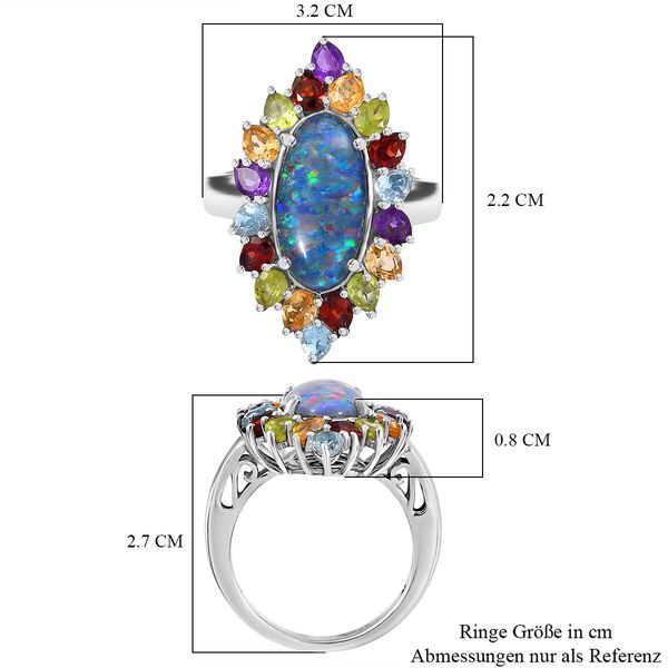 Boulder Opal Triplett und Multi-Edelstein Ring - 6,73 ct. image number 7