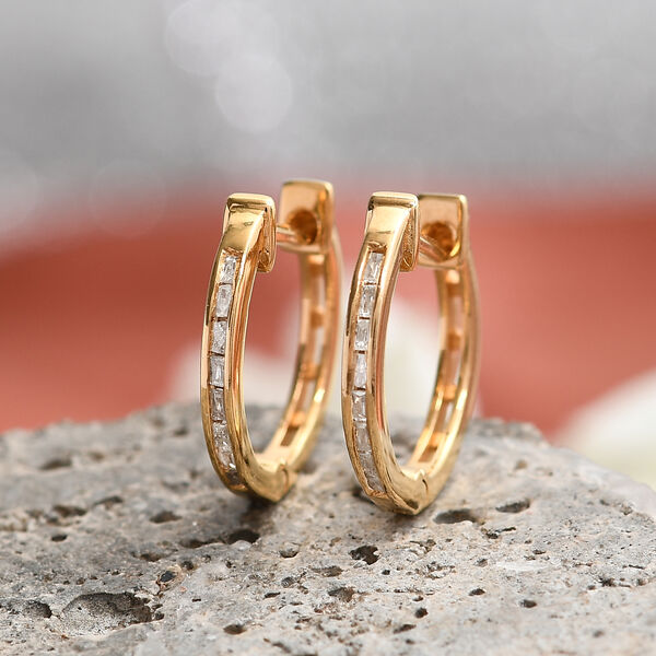 Diamant Creolen in Silver vergoldet image number 2