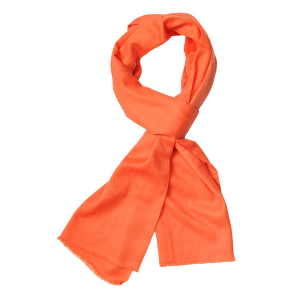 LA MAREY - Luxuriöser und weicher Schal aus 100 % Kaschmirwolle, 70 x 195 cm, Orange image number 6
