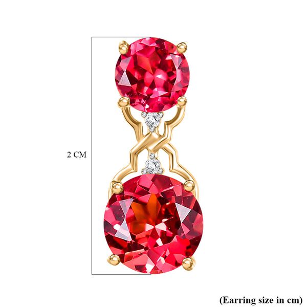 D'Joy Labor Padparadscha Saphir und Zirkon Ohrringe - 8,28 ct. image number 5