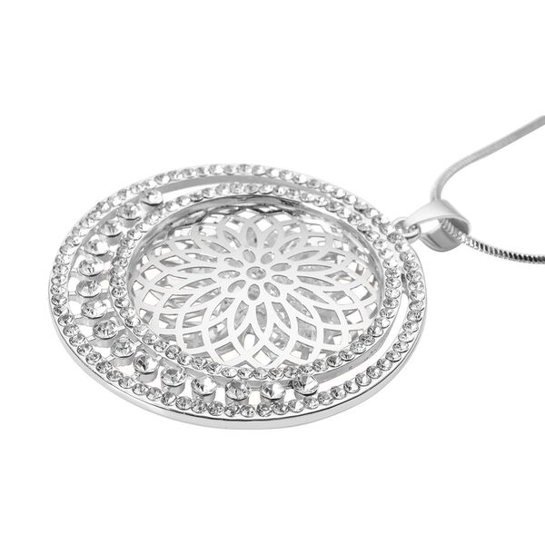 Weißer Kristall Mandala-Anhänger mit Kette - 2,50 ct. image number 3