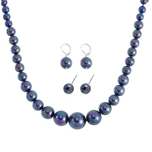 Rosa Muschelkernperle Schmuckset Reiner Edelstahl image number 0