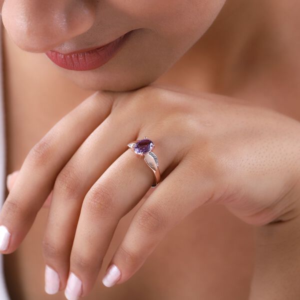 Rose De France Amethyst und Zirkon-Ring - 1,19 ct. image number 3