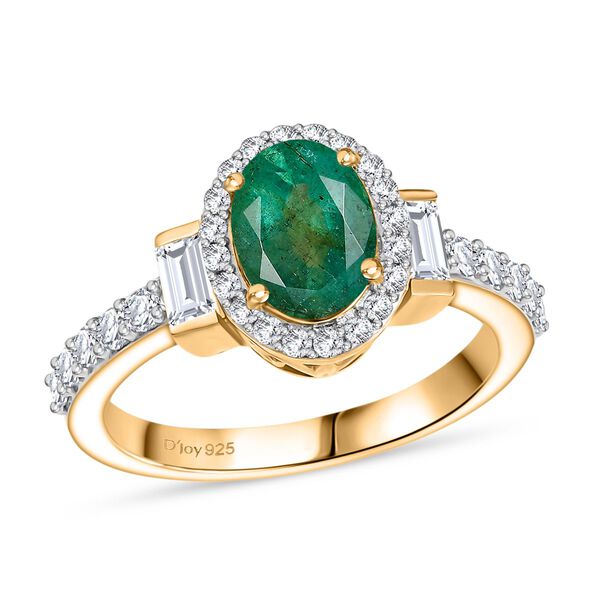 D'Joy AA Kagem sambischer Smaragd und Moissanit Ring - 1,80 ct. image number 4