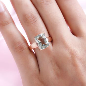 Prasiolith-Ring, 925 Silber ros&eacute;vergoldet  ca. 5,50 ct