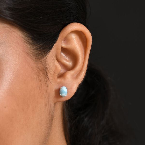 Larimar Ohrringe 925 Silber rhodiniert ca. 3,21 ct. image number 2