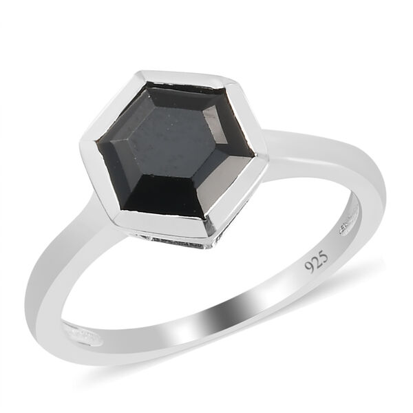 Schwarzer Spinell Ring, 925 Silber  ca. 1,93 ct image number 4