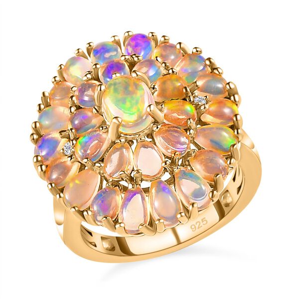 Nat&uuml;rlicher, &auml;thiopischer Welo Opal und Zirkon-Ring - 3,83 ct. image number 4