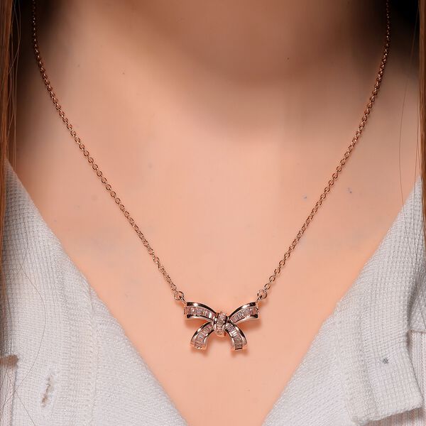 Wei&szlig;er Kristall Halskette ca. 45 cm Messing image number 1