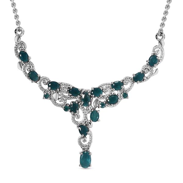 Grandidierit-Halskette, ca. 45 cm, 925 Silber platiniert ca. 2.90 ct