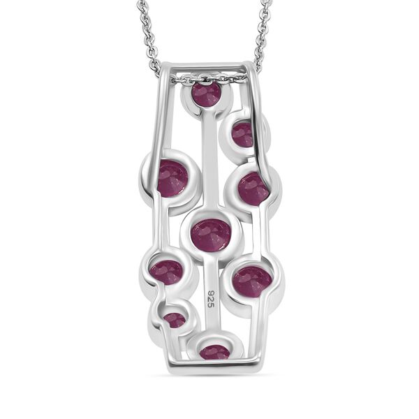 Afrikanischer Rubin (Fissure gefüllt) Schmuckset 925 Silber Platin, 925 Silber rhodiniert ca. 2.61 ct image number 5