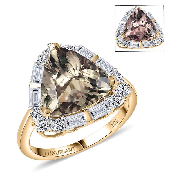 LUXURIANT DIAMOND - AAA Turkizit, Lab Grown Diamant Ring 417 Gold (Gr&ouml;&szlig;e 16.50) ca. 5,50 ct image number 0