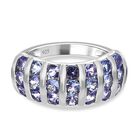 AA Tansanit Ring, 925 Silber platiniert, (Größe 17.00) ca. 2.14 ct