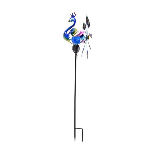 Solarbetriebener Windspinner: Blauer Pfau image number 0