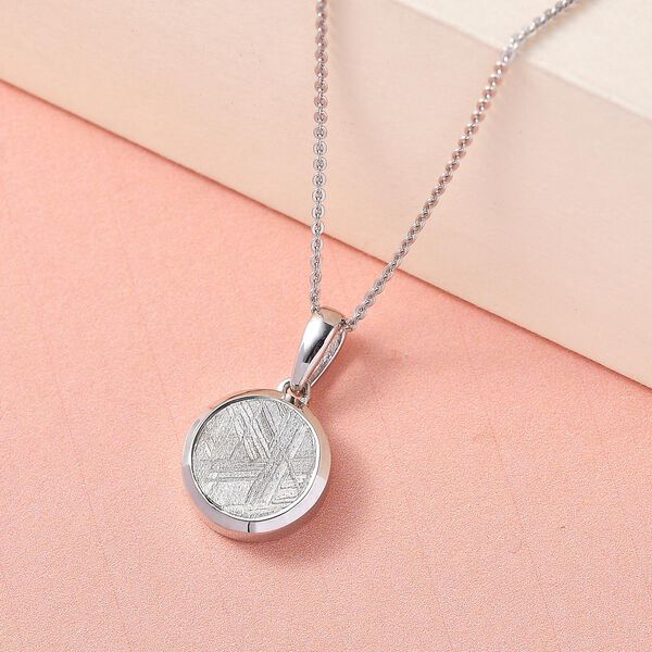 Meteorit-Anhänger mit Kette, 925 Silber platiniert ca. 7.27 ct image number 3