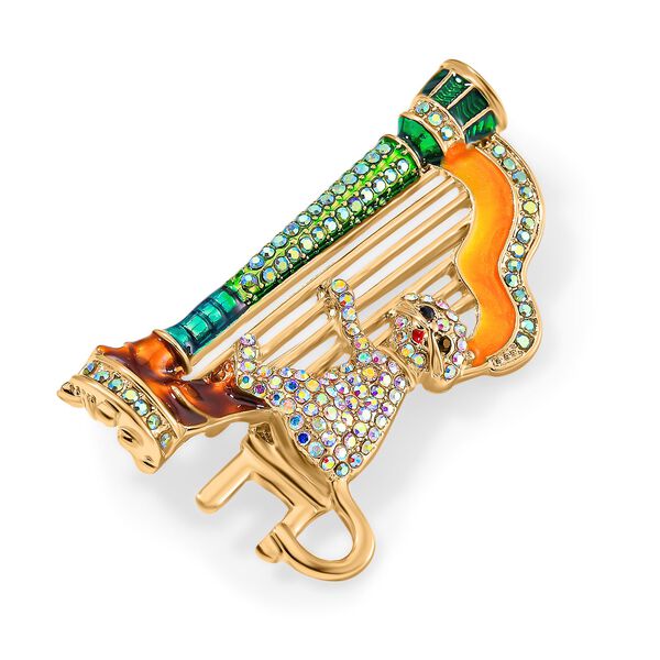 Mehrfarbiger Kristall Brosche emailliert image number 2