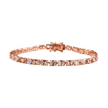 AA Morganit Armband ca. 19 cm 925 Silber Ros&eacute;gold Vermeil ca. 14,42 ct.