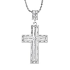 Weißer Kristall-Anhänger mit Kette - 8 ct.