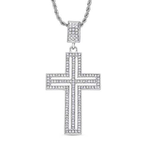 Weißer Kristall-Anhänger mit Kette - 8 ct. image number 0