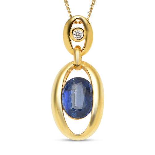 Kyanit und Zirkon Anhänger mit Kette - 1,52 ct. image number 0