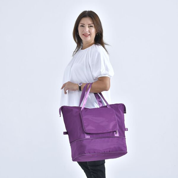 Faltbare Nylon-Reisetasche, Lila image number 8