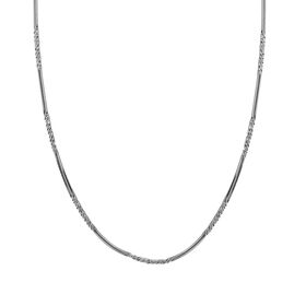Diamantschliff Rockkette in rhodiniertem Silber, 75cm