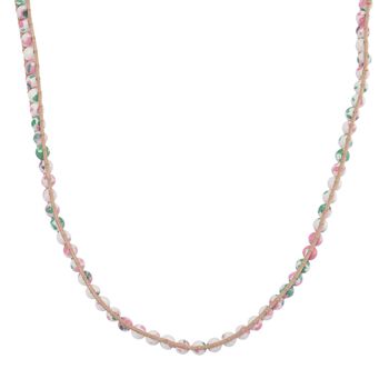 Flexible mehrfarbige Regenblumen-Yuhua-Quarzit Halskette - 80 ct.