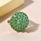 Kagem sambischer Smaragd-Ring, 925 Silber vergoldet  ca. 5,19 ct image number 1