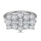 Moissanit Ring, 925 Silber platiniert (Größe 21.00) ca. 2.16 ct
