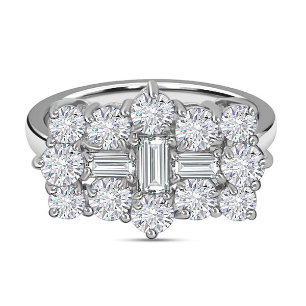 Moissanit Ring, 925 Silber platiniert, ca. 2.16 ct image number 0