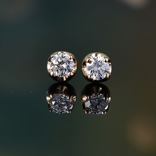 LUXURIANT DIAMOND- SGL zertifizierte SI-GH Labor Diamant Ohrringe in 375 Gelbgold - 0,28 ct. image number 1