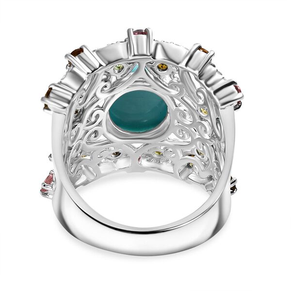 D'Joy AA Sleeping Beauty T&uuml;rkis und AA Multi-Turmalin und Zirkon zweifarbiger Ring - 5,29 ct. image number 6
