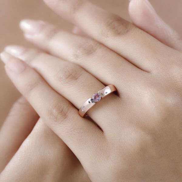 Lila Spinell Ring, 925 Silber Ros&eacute;gold Vermeil (Gr&ouml;&szlig;e 19.00) ca. 0.27 ct image number 3
