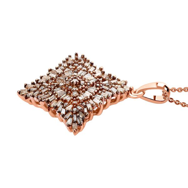 Nat&uuml;rlicher Champagner Diamant Anh&auml;nger mit 50cm Kette - 1 ct. image number 4