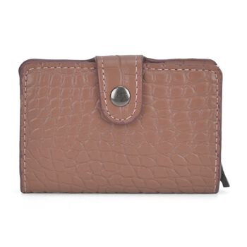 Portemonnaie im PU-Kroko-Design mit RFID-Schutz - Minimalistisches Bifold Wallet,, 6,8x10x1,2 cm