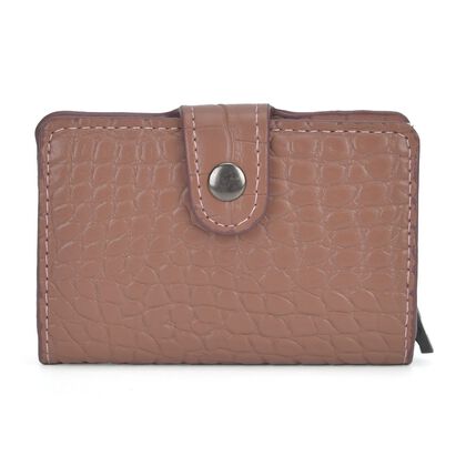 Portemonnaie im PU-Kroko-Design mit RFID-Schutz - Minimalistisches Bifold Wallet,, 6,8x10x1,2 cm