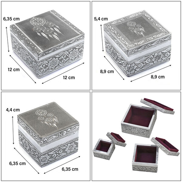 3er Set - Schmuckbox mit handgefertigtem Traumfänger-Design image number 5