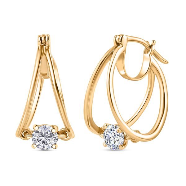 Moissanit Ohrringe, ca. 0,63 ct.