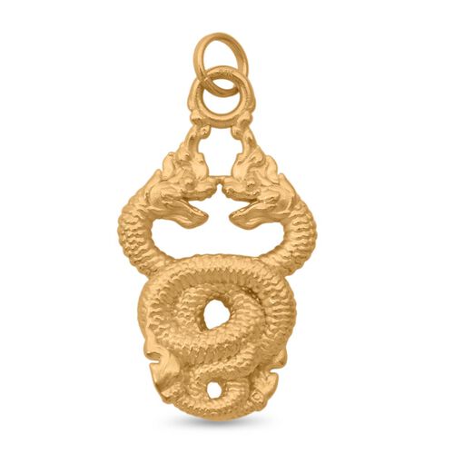Doppelter Drachen-Anhänger in 999 Gold image number 0