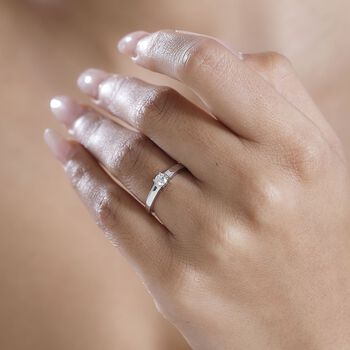 LUXURIANT VS Labor Diamant Ring, 925 Silber rhodiniert - 0,25 ct.