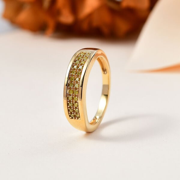 Gelber Diamant P3 Ring 925 Silber Gelbgold Vermeil (Größe 16.00) ca. 0.20 ct image number 1