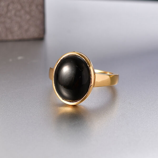 EverTrue AA schwarzer Glasachat Ring - 6 ct. image number 1