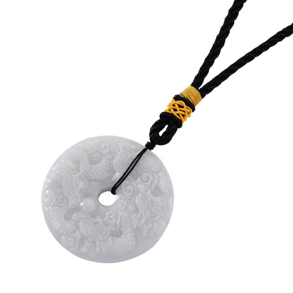 Zwei-Drachen-H&auml;ngedekor aus Myanmar Jadeit Typ A, naturbelassene Schnitzarbeit, ca. 5 cm image number 2