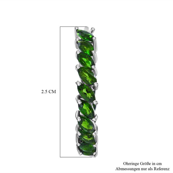 Natürliche Chromdiopsid Inside-Out-Creolen - 6,37 ct. image number 3