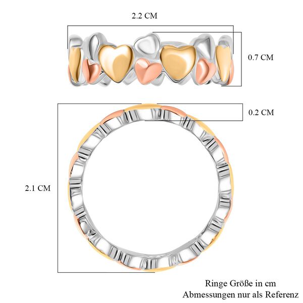Dreifarbiger Herz-Bandring image number 6