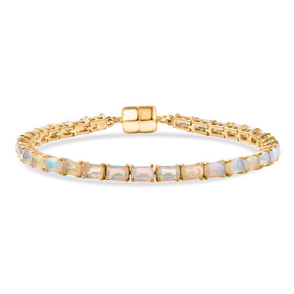 D'Joy AA Nat&uuml;rlicher, &auml;thiopischer Welo Opal Armband ca. 20 cm 925 Silber 750 Gelbgold Vermeil ca. 6,49 ct.